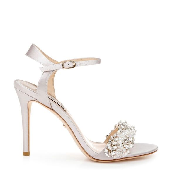 Badgley Mischka   Katy Springtime Stiletto  White and Silver Embellished Heels - Picture 8 of 8